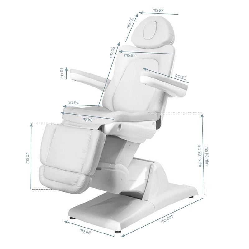 Biały elektryczny fotel do zabiegów kosmetycznych