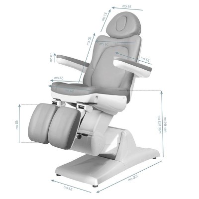 Fotel do pedicure elektryczny szary Zaffiro 870S