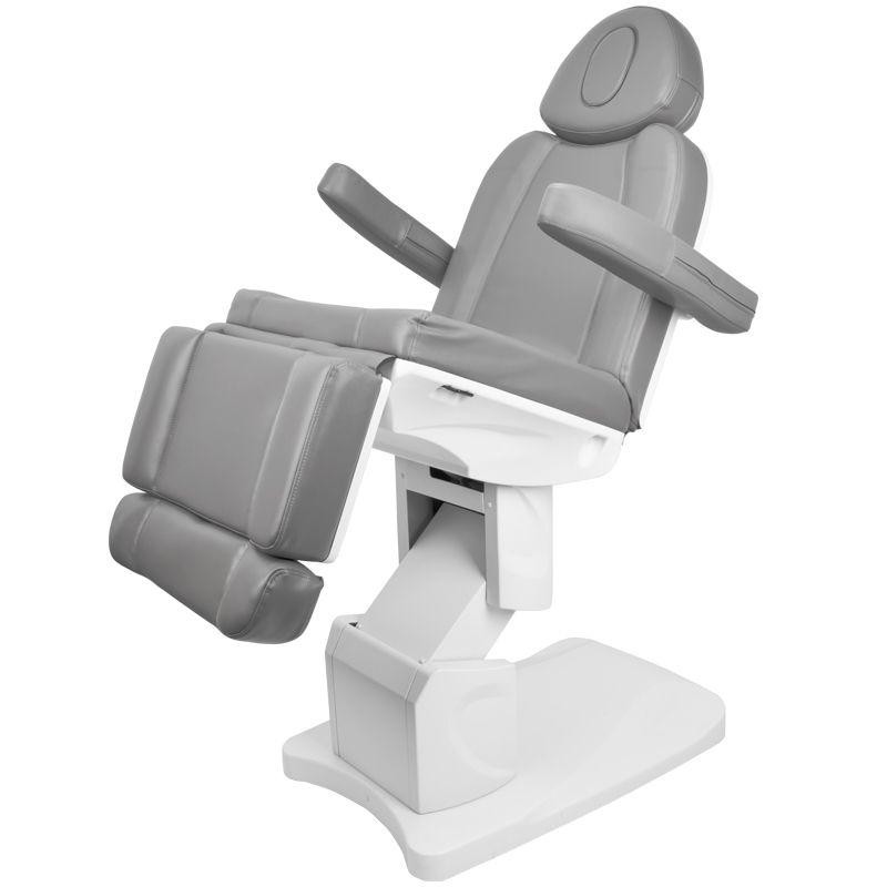 Szary elektryczny fotel do zabiegów kosmetycznych