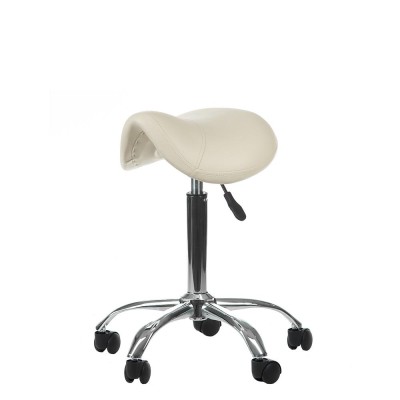 Taboret kosmetyczny BD-9909 Kremowy -Taborety kosmetyczne i hokery- 