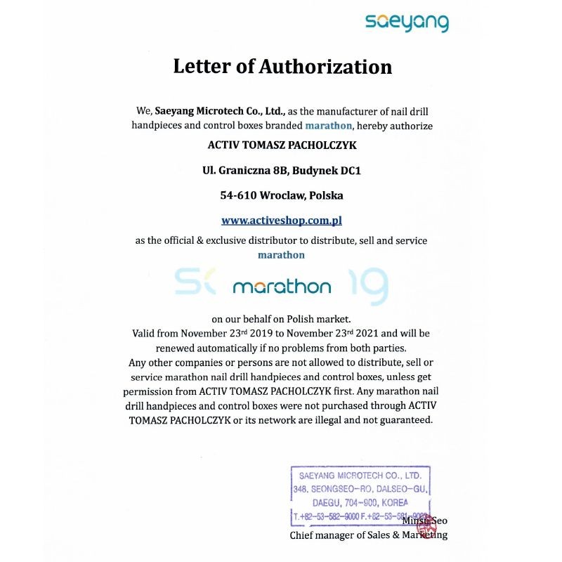 Saeyang frezarka akumulatorowa Marathon K38 Crafien mini biała -Frezarka do paznokci- 