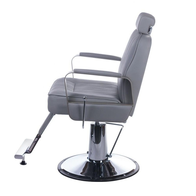 Fotel barberski HOMER BH-31237 Jasny szary -Fotele barberskie- 