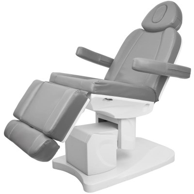 Szary elektryczny fotel do zabiegów kosmetycznych
