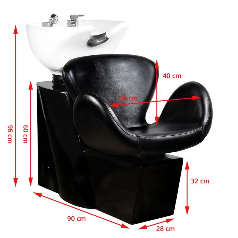 GABBIANO MYJNIA FRYZJERSKA AMSTERDAM CZARNA -Myjnie fryzjerskie- 