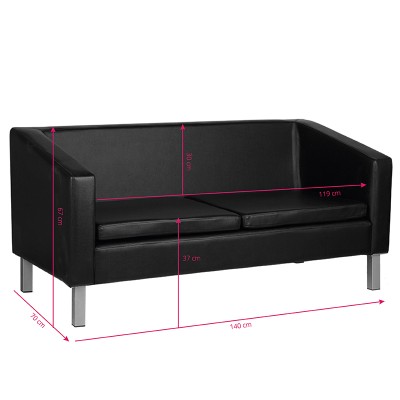 GABBIANO SOFA DO POCZEKALNI BM18003 CZARNA -Recepcje- 