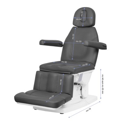 FOTEL KOSMETYCZNY PODOLOOGICZNY ELEKTR. KATE 4 SILN. SZARY -Fotele kosmetyczne- 