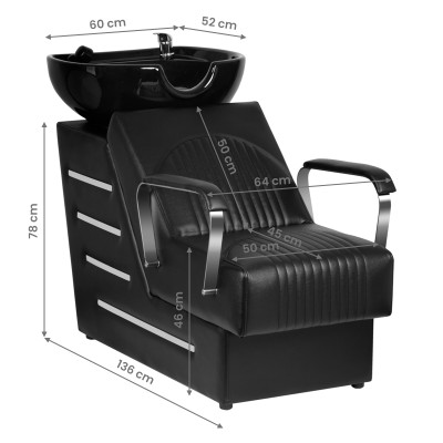 Gabbiano myjnia fryzjerska barberska Orlean czarna -Meble fryzjerskie- 