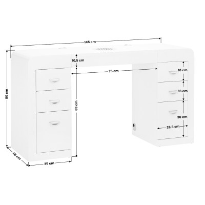 BIURKO KOSMETYCZNE 314 BIAŁE -Biurka kosmetyczne- 