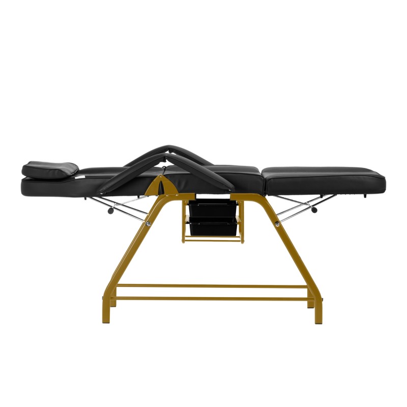 Fotel kosmetyczny 557G z kuwetami złoto czarny -Fotele kosmetyczne- 