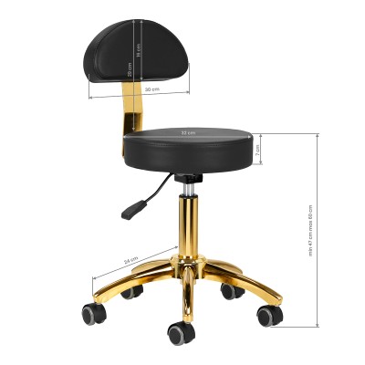 Gold and black cosmetic stool