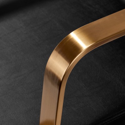 Black salon chair gold base