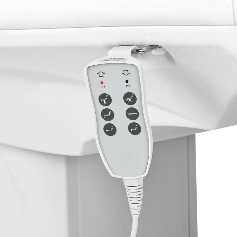 Biały elektryczny fotel do zabiegów kosmetycznych