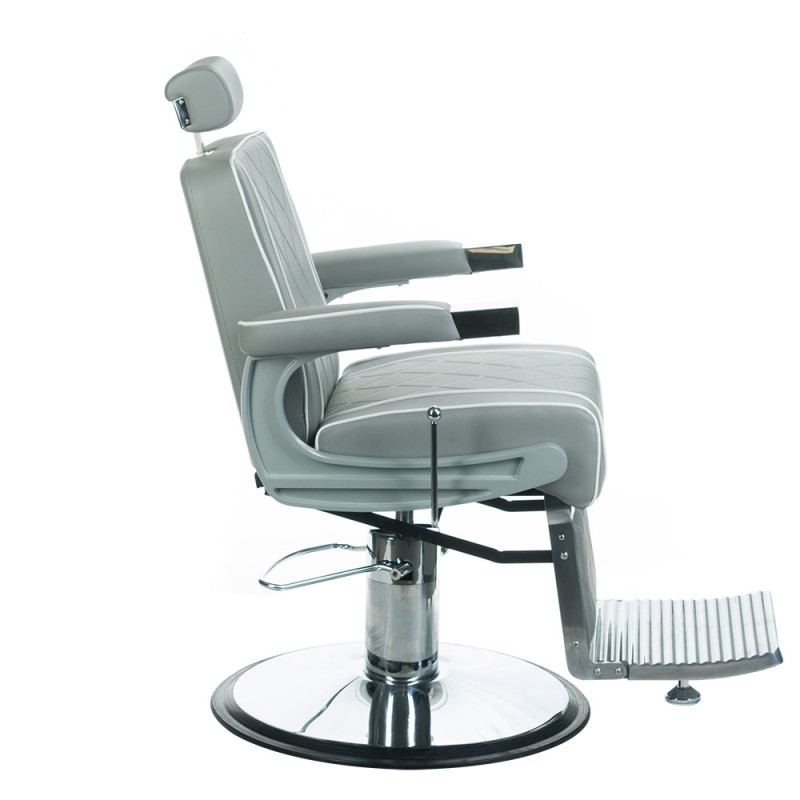 Fotel barberski ODYS BH-31825M Jasny Szary -Fotele barberskie- 