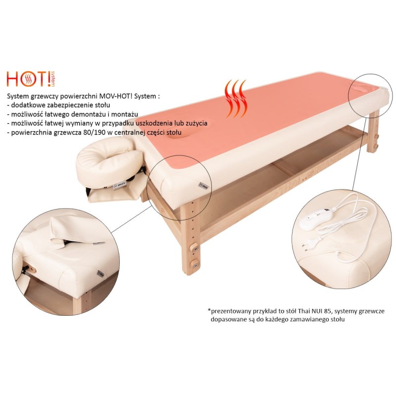 THAI NUI PLUS HOT - Stół do masażu tajskiego- 100 cm -Łóżka do masażu- 