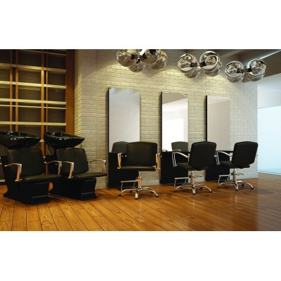 Fotel fryzjerski Pako - czarny - podstawa pięcioramienna -Fotele fryzjerskie Ayala 48h- 