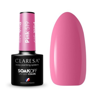 CLARESA Lakier hybrydowy PINK 519 -5g -Hybrydowe żele i lakiery- 