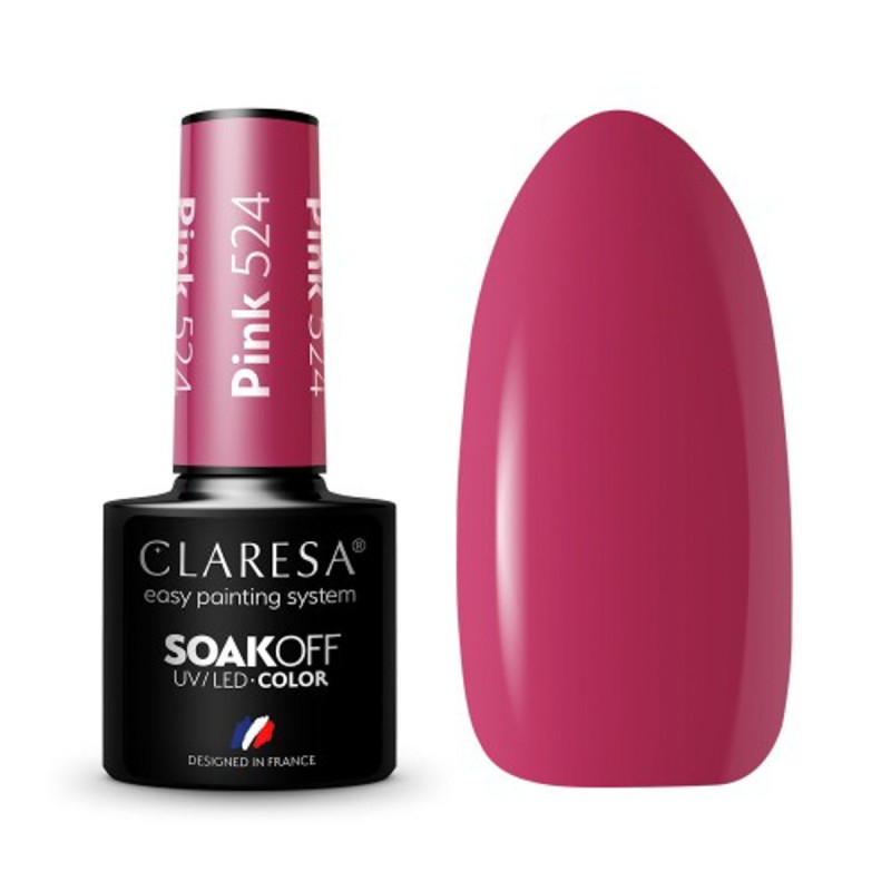 CLARESA Lakier hybrydowy PINK 524 -5g -Hybrydowe żele i lakiery- 