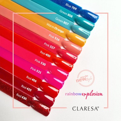 CLARESA Lakier hybrydowy RED 406 5g -Hybrydowe żele i lakiery- 
