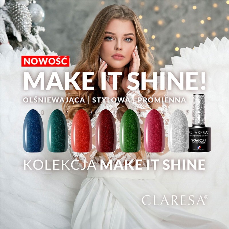 CLARESA Lakier hybrydowy Make It Shine! 1 -5g -Hybrydowe żele i lakiery- 