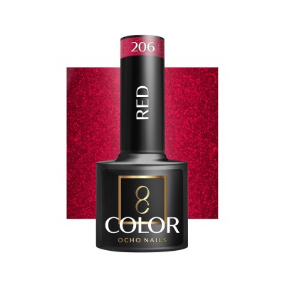 OCHO NAILS Lakier hybrydowy red 206 -5 g -Hybrydowe żele i lakiery- 