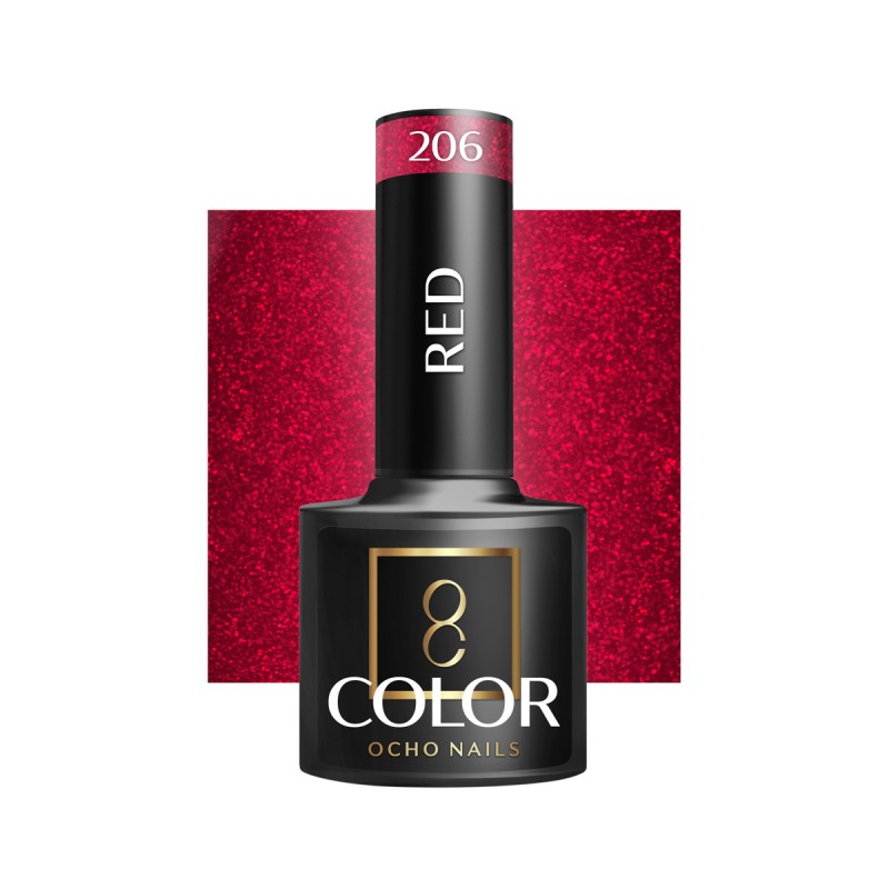OCHO NAILS Lakier hybrydowy red 206 -5 g -Hybrydowe żele i lakiery- 