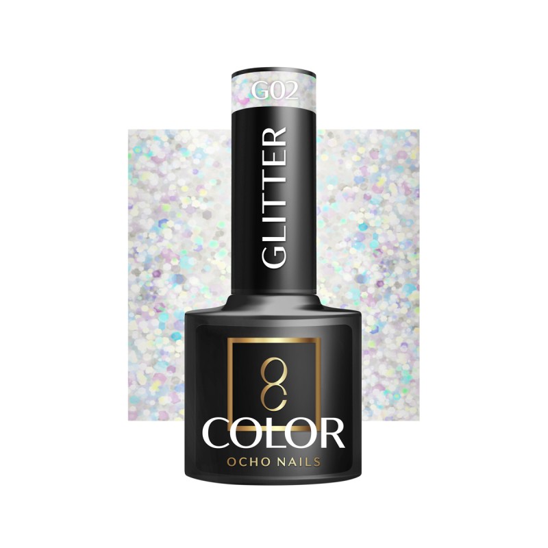 OCHO NAILS Lakier hybrydowy glitter G02 -5 g -Hybrydowe żele i lakiery- 