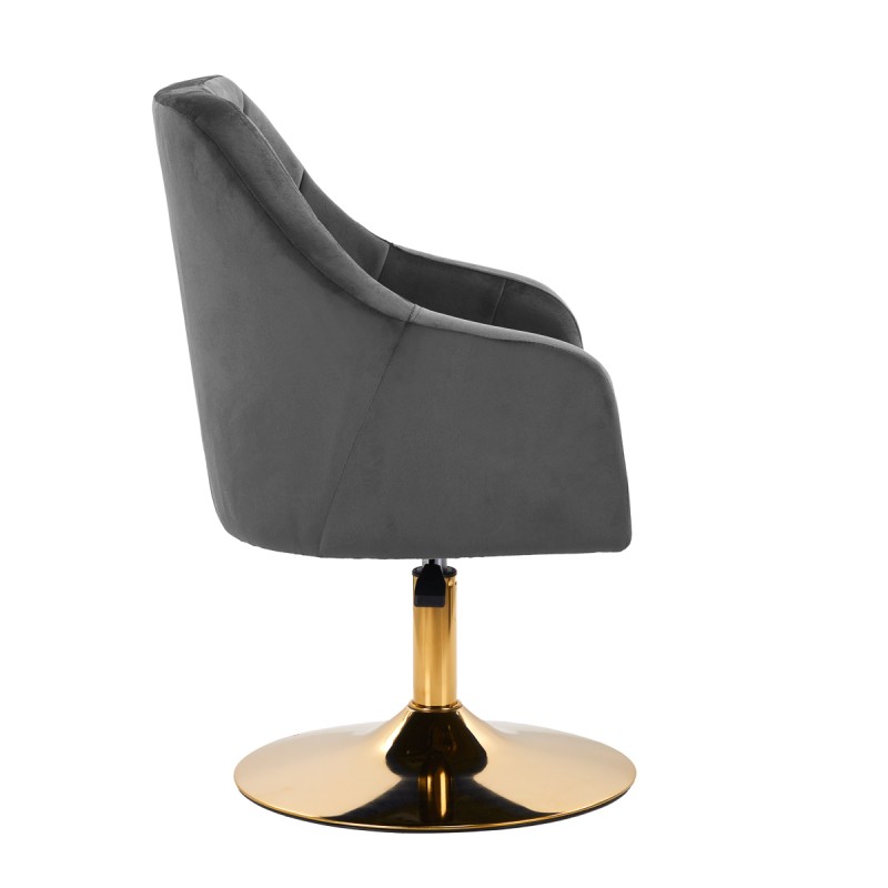 4Rico fotel obrotowy QS-BL14G aksamit szary -Hokery- 