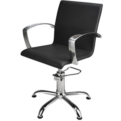 Fotel fryzjerski Partner - czarny -  podstawa pięcioramienna -Fotele fryzjerskie Ayala 48h- 