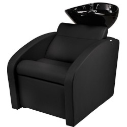 Myjnia fryzjerska Comfort - czarna - czarna misa -Fotele fryzjerskie Ayala 48h- 