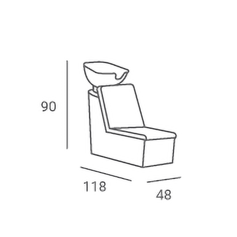 Myjnia fryzjerska Lady Y Pik - czarna - czarna misa -Fotele fryzjerskie Ayala 48h- 