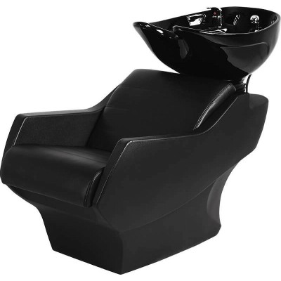 Myjnia fryzjerska Techno - czarna - czarna misa -Fotele fryzjerskie Ayala 48h- 