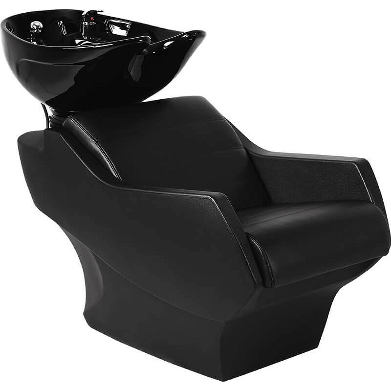 Myjnia fryzjerska Techno - czarna - czarna misa -Fotele fryzjerskie Ayala 48h- 