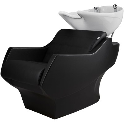 Myjnia fryzjerska Techno - czarna - biała misa -Fotele fryzjerskie Ayala 48h- 