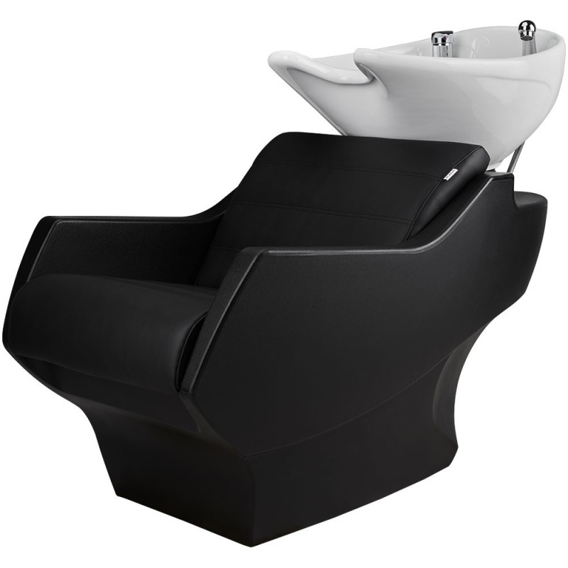 Myjnia fryzjerska Techno - czarna - biała misa -Fotele fryzjerskie Ayala 48h- 