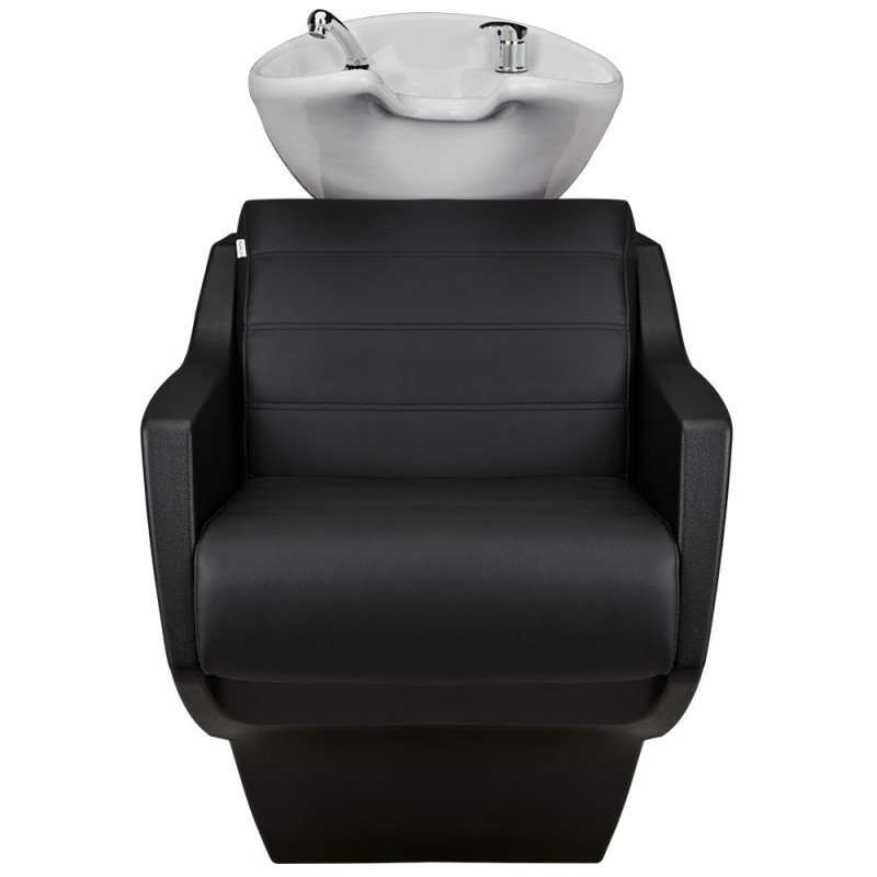 Myjnia fryzjerska Techno - czarna - biała misa -Fotele fryzjerskie Ayala 48h- 