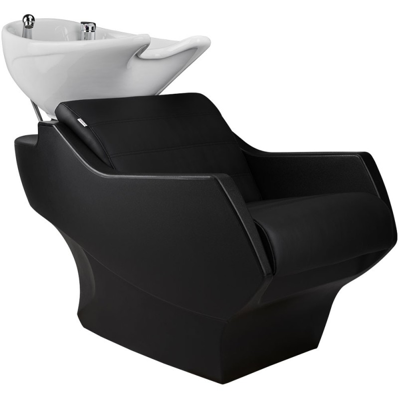 Myjnia fryzjerska Techno - czarna - biała misa -Fotele fryzjerskie Ayala 48h- 