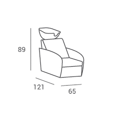 Myjnia fryzjerska Techno - czarna - biała misa -Fotele fryzjerskie Ayala 48h- 