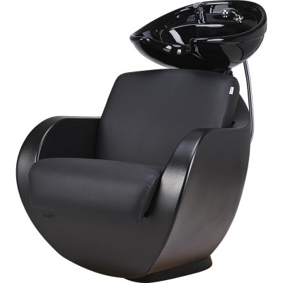 Myjnia fryzjerska Thomas - czarna - czarna misa -Fotele fryzjerskie Ayala 48h- 