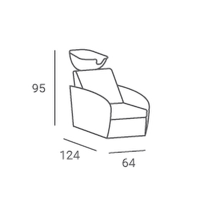 Myjnia fryzjerska Thomas - czarna - czarna misa -Fotele fryzjerskie Ayala 48h- 