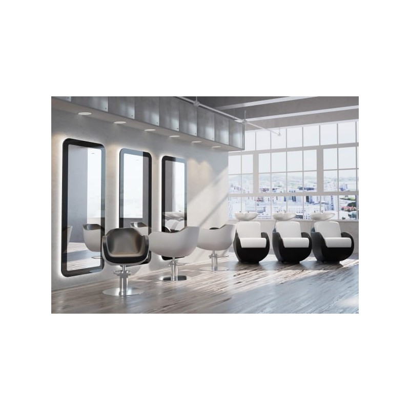 Myjnia fryzjerska Thomas - czarna - czarna misa -Fotele fryzjerskie Ayala 48h- 