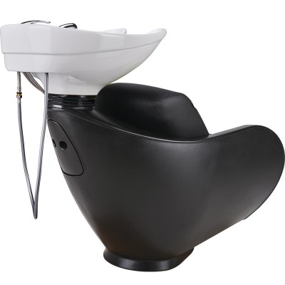 Myjnia fryzjerska Thomas - czarna - biała misa -Fotele fryzjerskie Ayala 48h- 