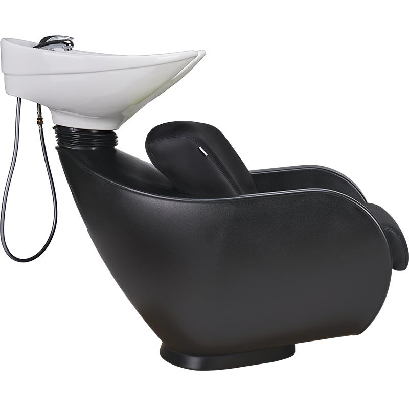 Myjnia fryzjerska Thomas - czarna - biała misa -Fotele fryzjerskie Ayala 48h- 