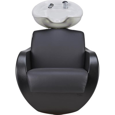 Myjnia fryzjerska Thomas - czarna - biała misa -Fotele fryzjerskie Ayala 48h- 