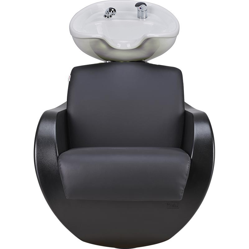Myjnia fryzjerska Thomas - czarna - biała misa -Fotele fryzjerskie Ayala 48h- 