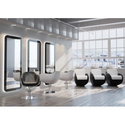 Myjnia fryzjerska Thomas - czarna - biała misa -Fotele fryzjerskie Ayala 48h- 