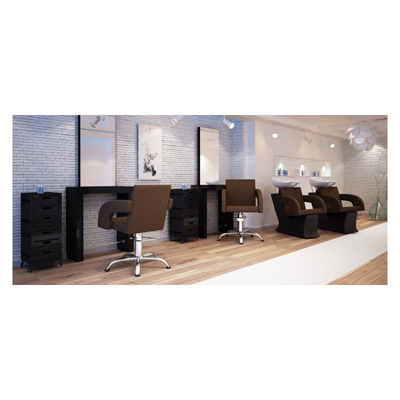 Myjnia fryzjerska Lady Y Tina - czarna - czarna misa -Fotele fryzjerskie Ayala 48h- 