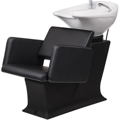 Myjnia fryzjerska Lady C Lea - czarna - biała misa -Fotele fryzjerskie Ayala 48h- 