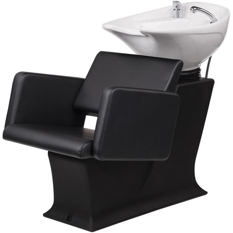 Myjnia fryzjerska Lady C Lea - czarna - biała misa -Fotele fryzjerskie Ayala 48h- 