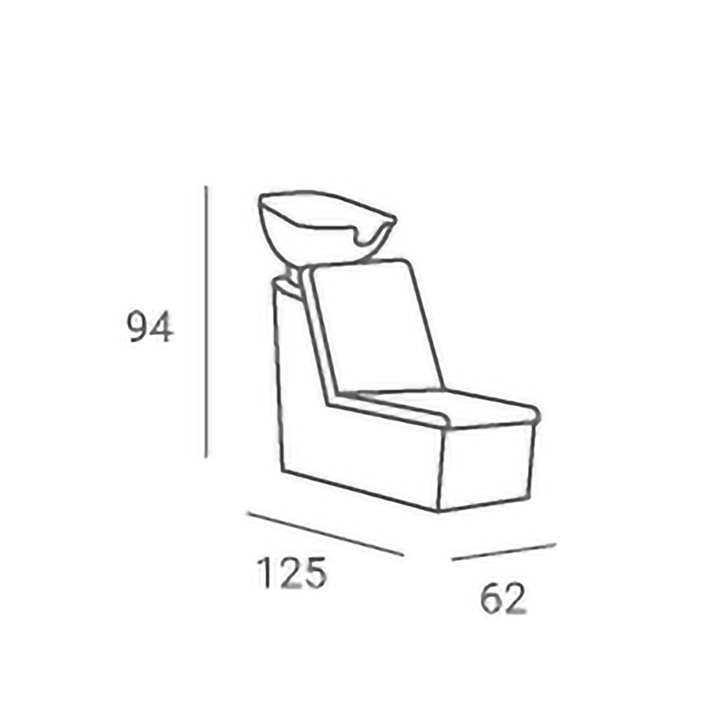 Myjnia fryzjerska Lady C Lea - czarna - biała misa -Fotele fryzjerskie Ayala 48h- 