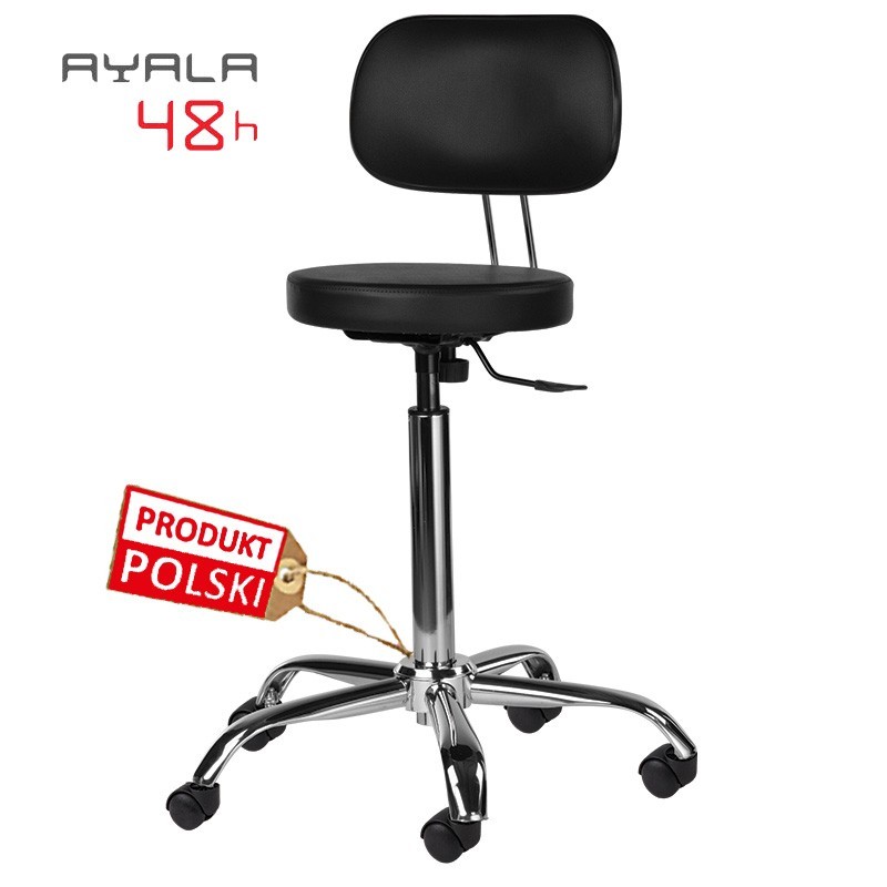 Taboret kosmetyczny lub fryzjerski HO 3 z oparciem -Ayala 48h - 